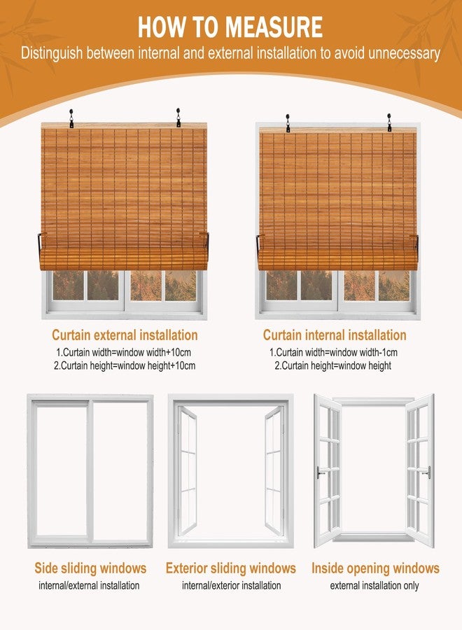 ALIMOO Cordless Bamboo Blinds Roll Up Shades Light Filtering Cordless Roller Window Blinds for Interior Home Patio Porch 30" W x 72" L - Image 5